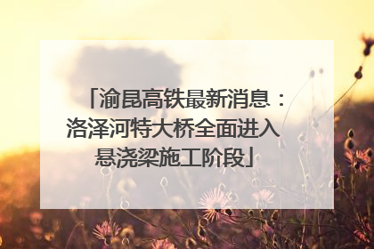 渝昆高铁最新消息：洛泽河特大桥全面进入悬浇梁施工阶段