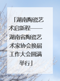 湖南陶瓷艺术启新程——湖南省陶瓷艺术家协会换届工作大会圆满举行