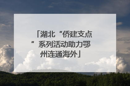 湖北“侨建支点”系列活动助力鄂州连通海外