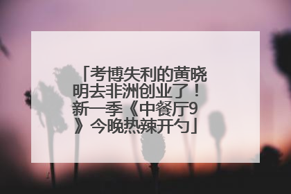 考博失利的黄晓明去非洲创业了！新一季《中餐厅9》今晚热辣开勺