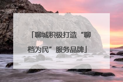 聊城积极打造“聊档为民”服务品牌