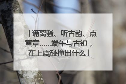 诵离骚、听古韵、点黄章……端午与古镇，在上虞碰撞出什么