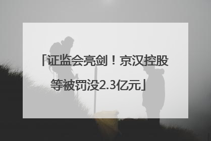 证监会亮剑！京汉控股等被罚没2.3亿元