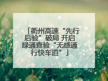 衢州高速“先行后验”破局 开启绿通查验“无感通行快车道”