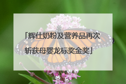 辉仕奶粉及营养品再次斩获母婴龙标奖金奖