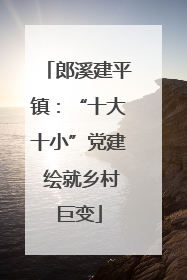 郎溪建平镇：“十大十小”党建 绘就乡村巨变