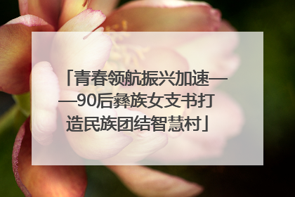 青春领航振兴加速——90后彝族女支书打造民族团结智慧村
