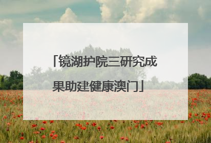 镜湖护院三研究成果助建健康澳门