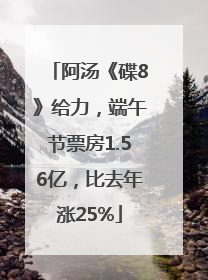 阿汤《碟8》给力，端午节票房1.56亿，比去年涨25%