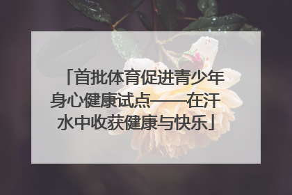 首批体育促进青少年身心健康试点——在汗水中收获健康与快乐