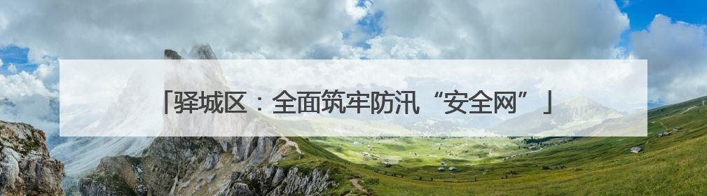 驿城区：全面筑牢防汛“安全网”