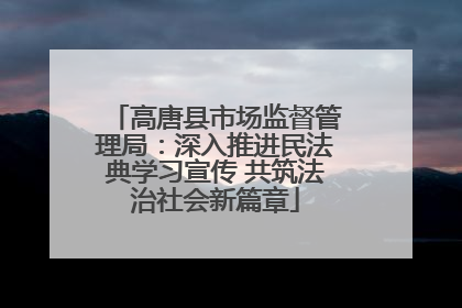 高唐县市场监督管理局：深入推进民法典学习宣传 共筑法治社会新篇章