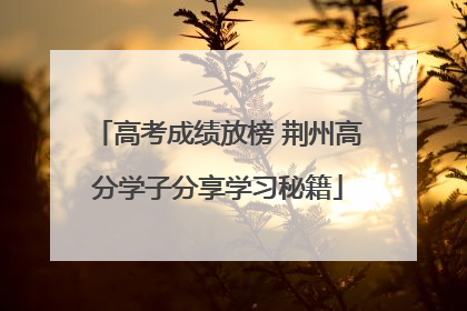 高考成绩放榜 荆州高分学子分享学习秘籍
