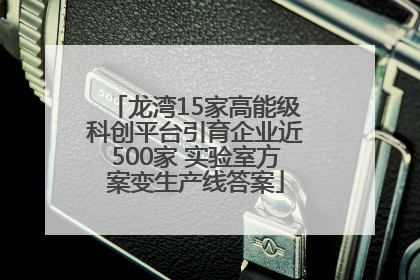 龙湾15家高能级科创平台引育企业近500家 实验室方案变生产线答案