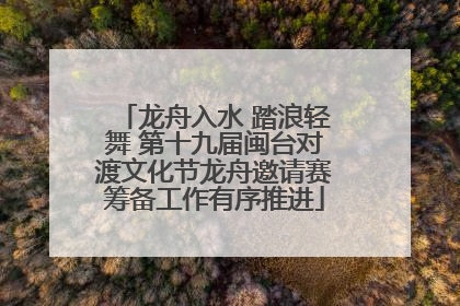 龙舟入水 踏浪轻舞 第十九届闽台对渡文化节龙舟邀请赛筹备工作有序推进
