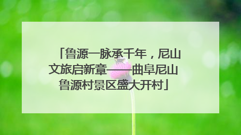 鲁源一脉承千年，尼山文旅启新章——曲阜尼山鲁源村景区盛大开村