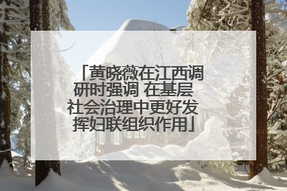 黄晓薇在江西调研时强调 在基层社会治理中更好发挥妇联组织作用