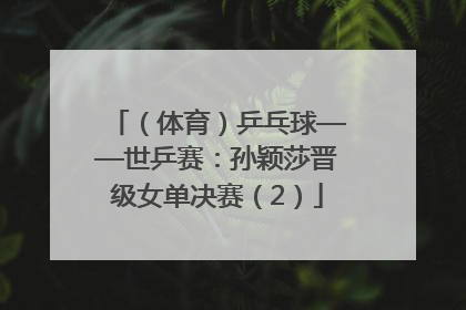 （体育）乒乓球——世乒赛：孙颖莎晋级女单决赛（2）