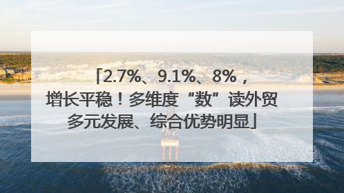 2.7%、9.1%、8%，增长平稳！多维度“数”读外贸多元发展、综合优势明显