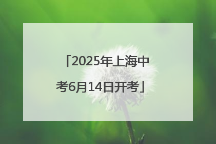 2025年上海中考6月14日开考
