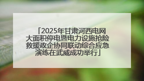 2025年甘肃河西电网大面积停电暨电力设施抢险救援政企协同联动综合应急演练在武威成功举行