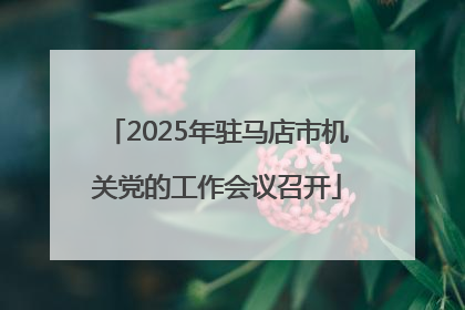 2025年驻马店市机关党的工作会议召开