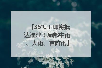 36℃！即将抵达福建！局部中雨、大雨、雷阵雨