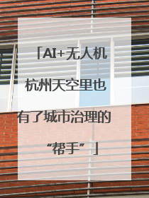 AI+无人机 杭州天空里也有了城市治理的“帮手”
